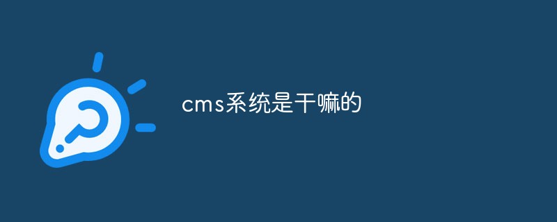 cms系统是干嘛的(图1)
